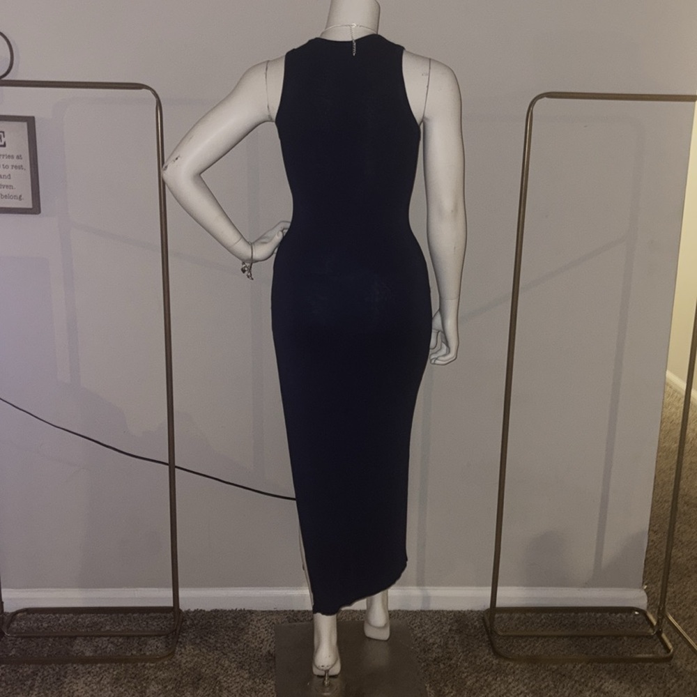 Lulu's Blue Ribbed Halter Maxi Dress - Picture 5 of 6